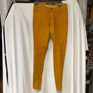PZI Women's Skinny Leg Jeans in Mustard Yellow